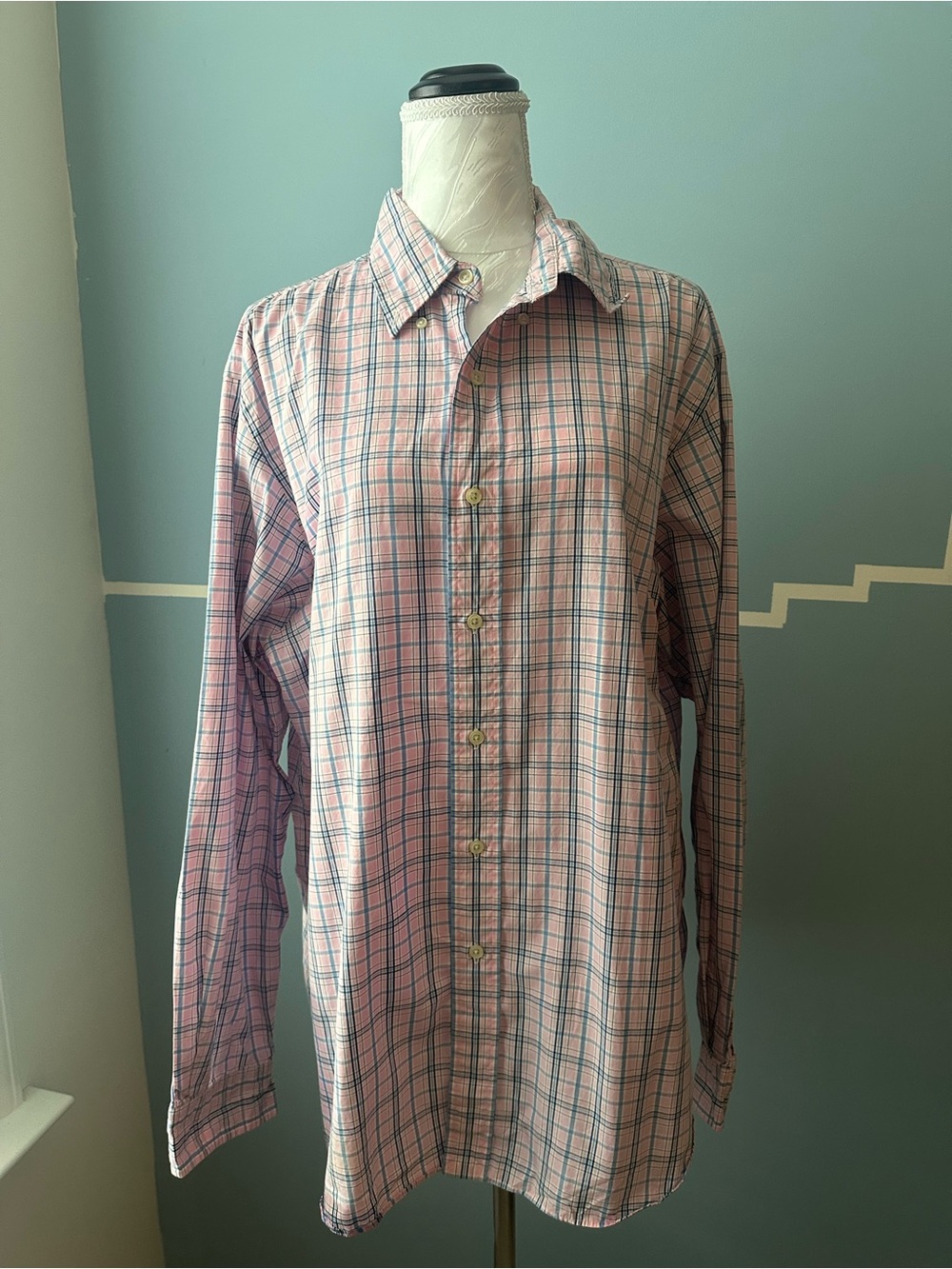 Polo by Ralph Lauren Pink and Navy Plaid Button-Down Shirt